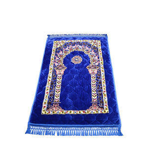 Open image in slideshow, EMPIRE Thick Padded Islamic Muslim Prayer Rug- 5 Beautiful Colors
