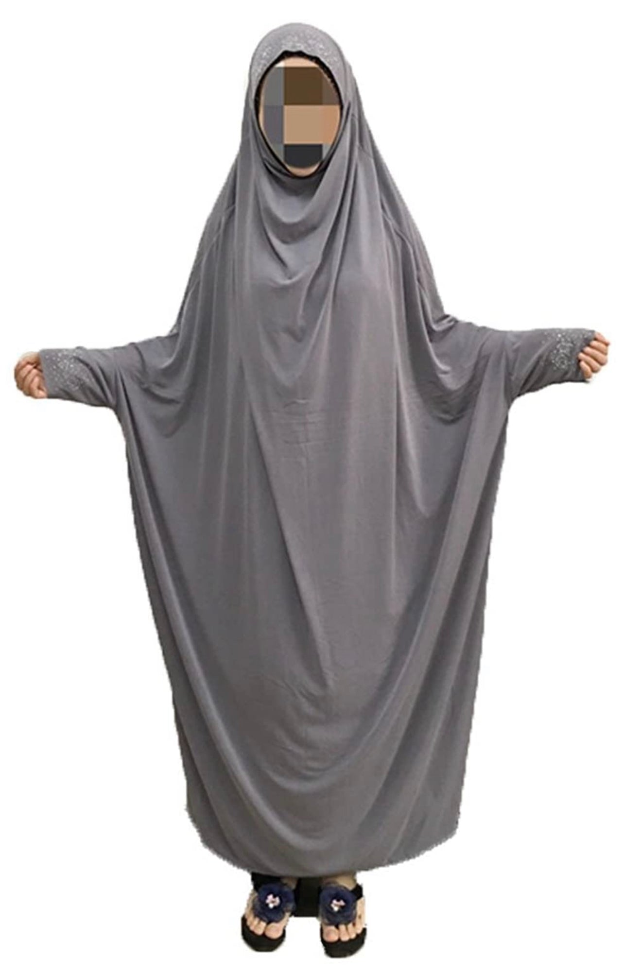 EMPIRE Women's One-piece Prayer Dress Muslim Abaya- Gray