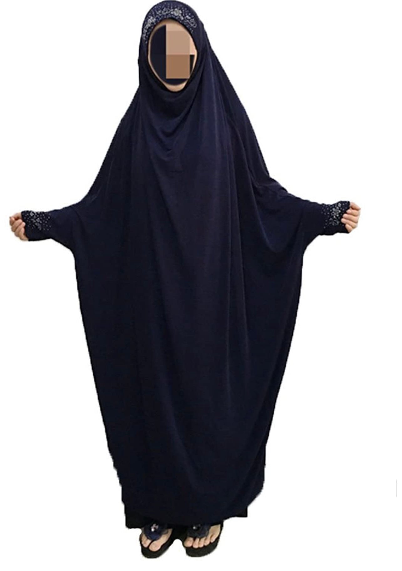 EMPIRE Women's One-piece Prayer Dress Muslim Abaya- Dark Blue