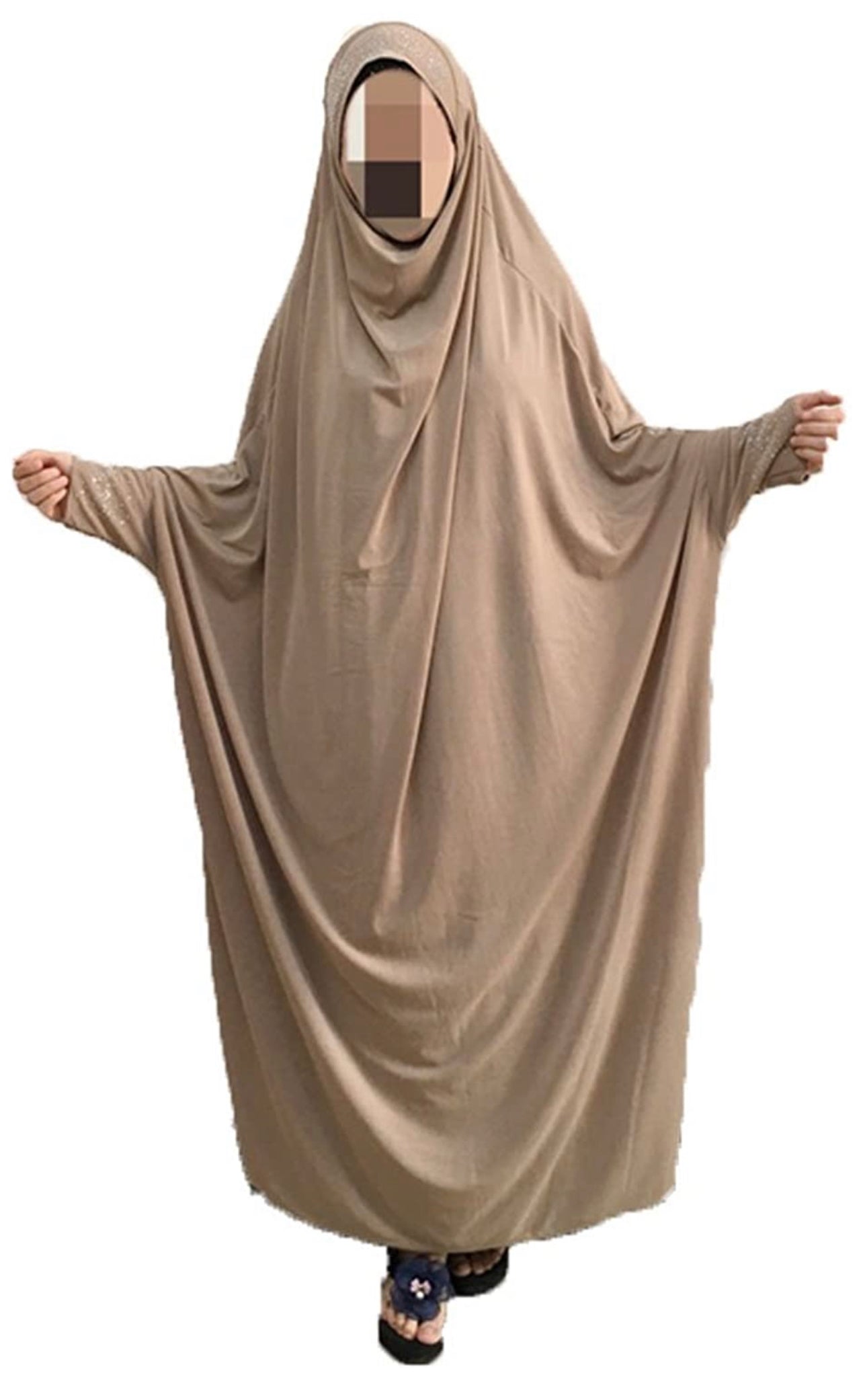 EMPIRE Women's One-piece Prayer Dress Muslim Abaya- Light Camel