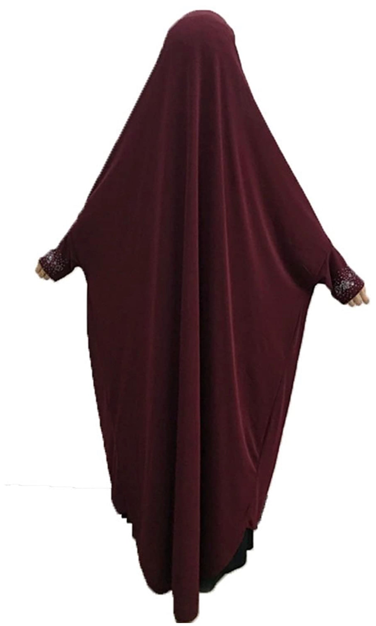 EMPIRE Women's One-piece Prayer Dress Muslim Abaya- Burgundy